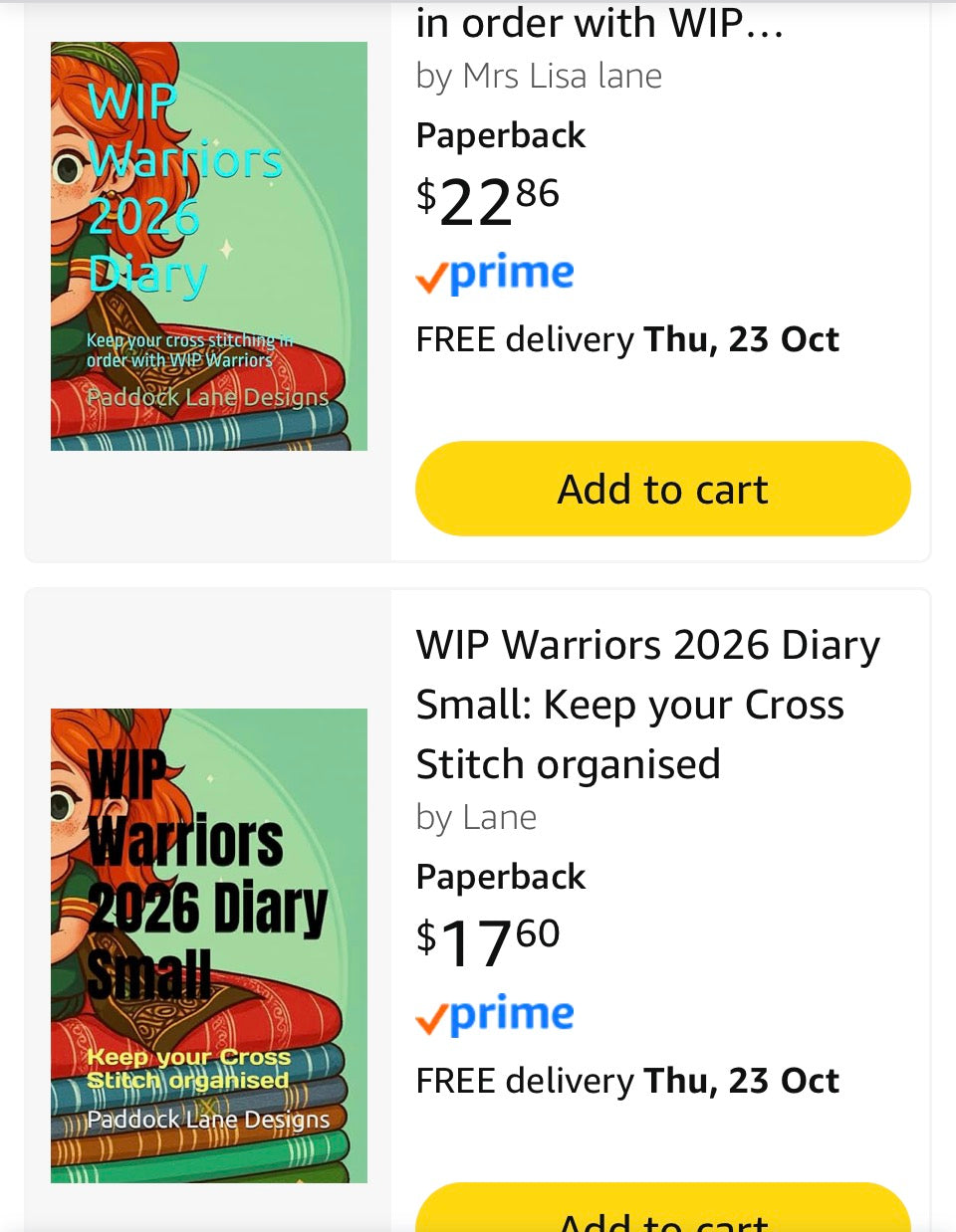 WIP Warriors Cross Stitch Diary PDF Download