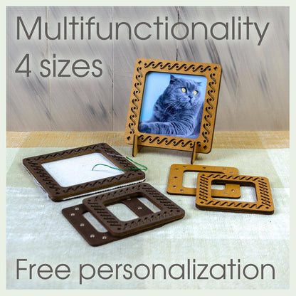 Magnetic cross stitch hoop wooden embroidery frame set