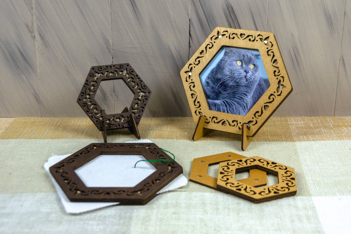 Cross stitch hoop magnetic embroidery hexagon frame