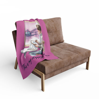 Cross Stitch 'In Your Happy Place' Arctic Fleece Blanket