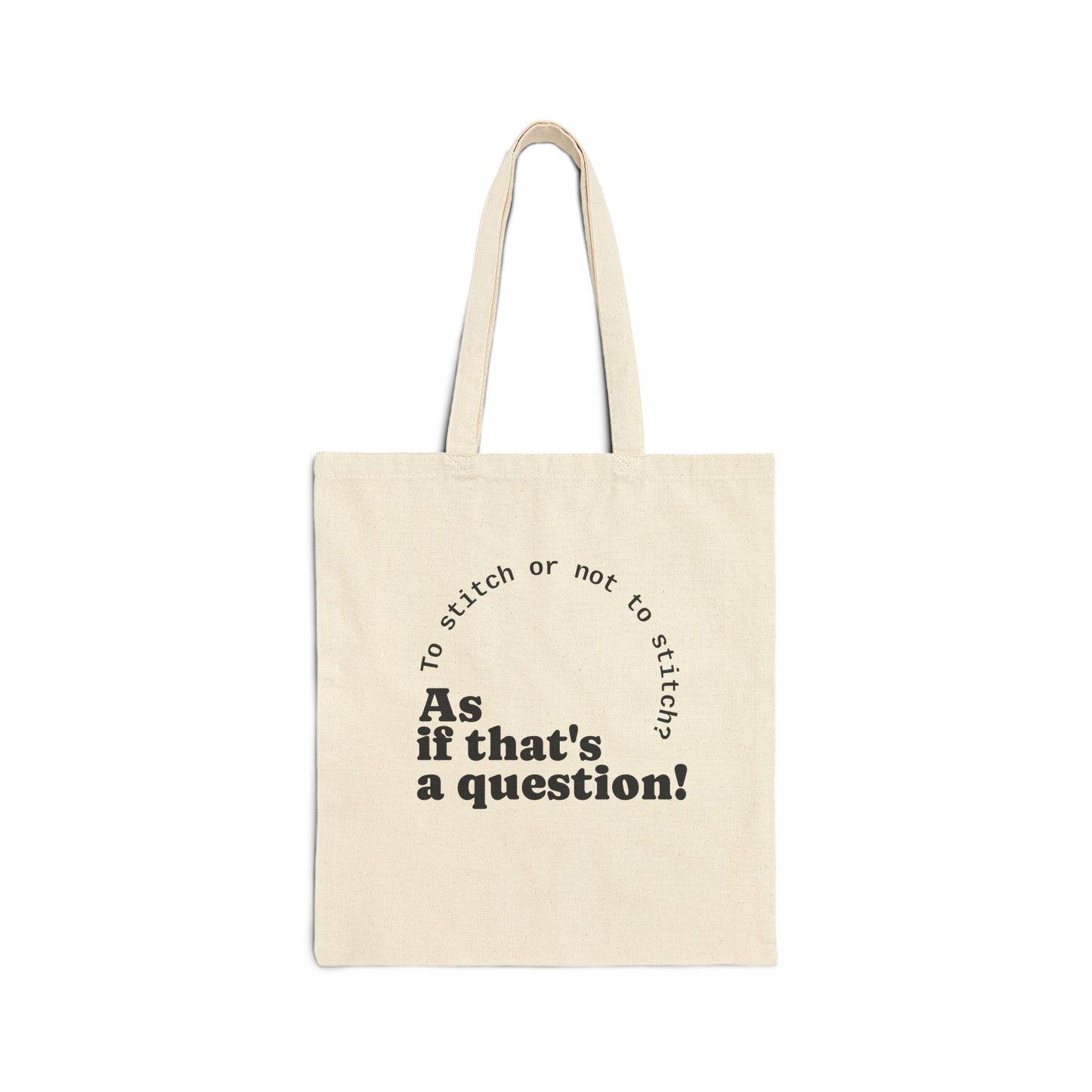 Canvas Tote Bag — 'As If That's a Question!' Koala Embroidered Hoop Art Design