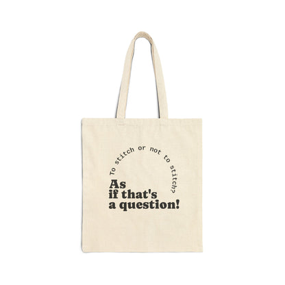 Canvas Tote Bag — 'As If That's a Question!' Koala Embroidered Hoop Art Design
