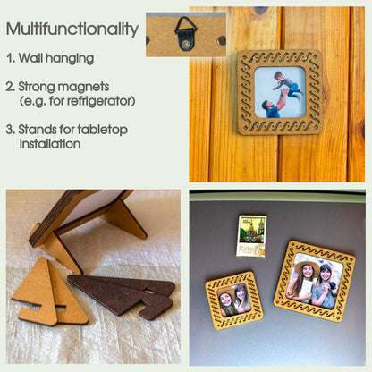 Magnetic cross stitch hoop wooden embroidery frame set
