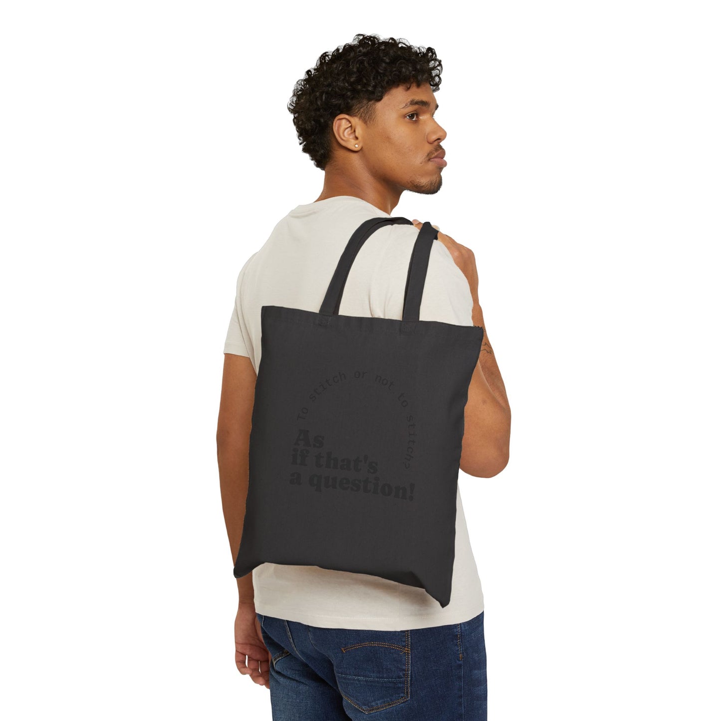 Canvas Tote Bag — 'As If That's a Question!' Koala Embroidered Hoop Art Design