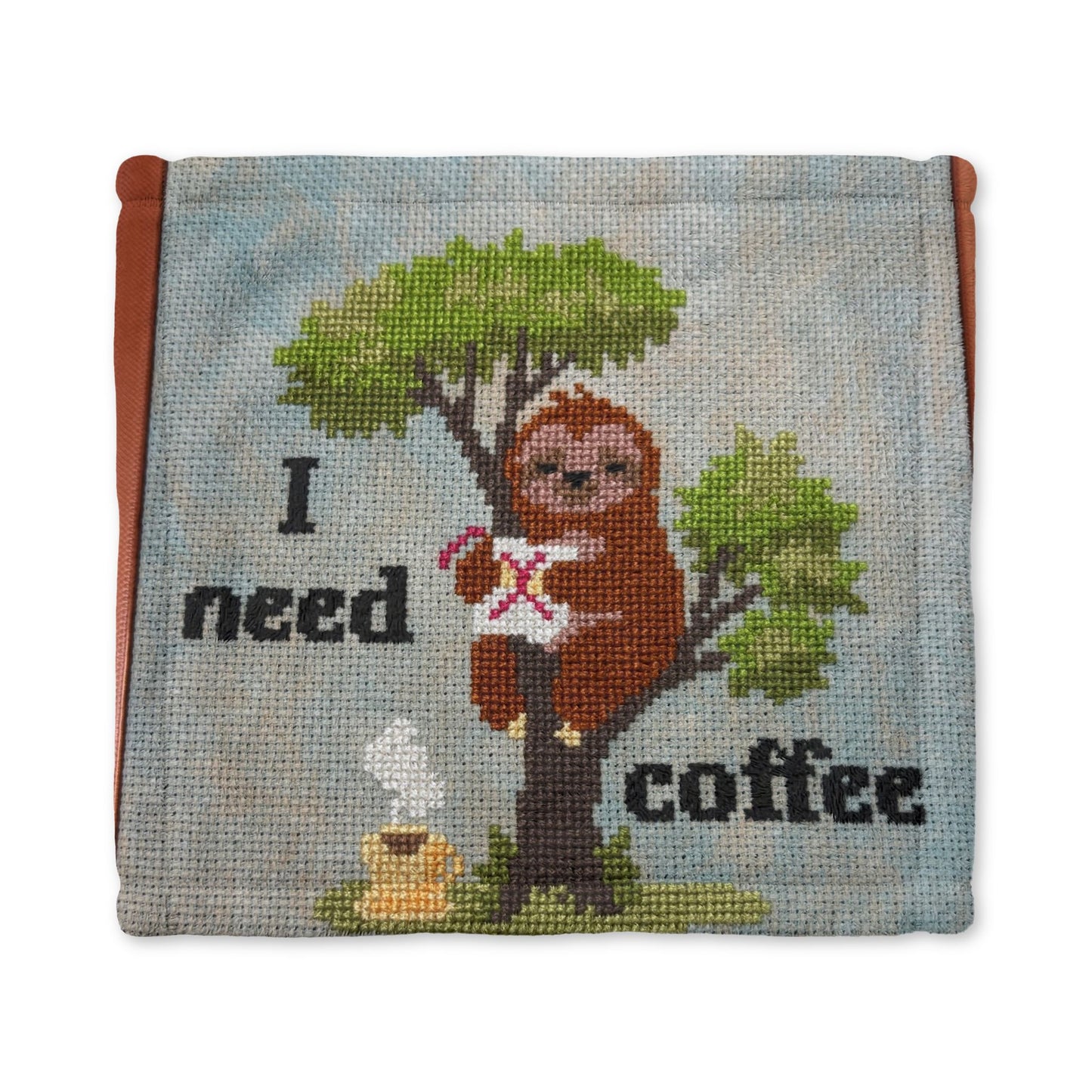 I Need Coffee Sloth Baby Lovey Blanket – Minky Comfort Security Blanket for Infants & Toddlers