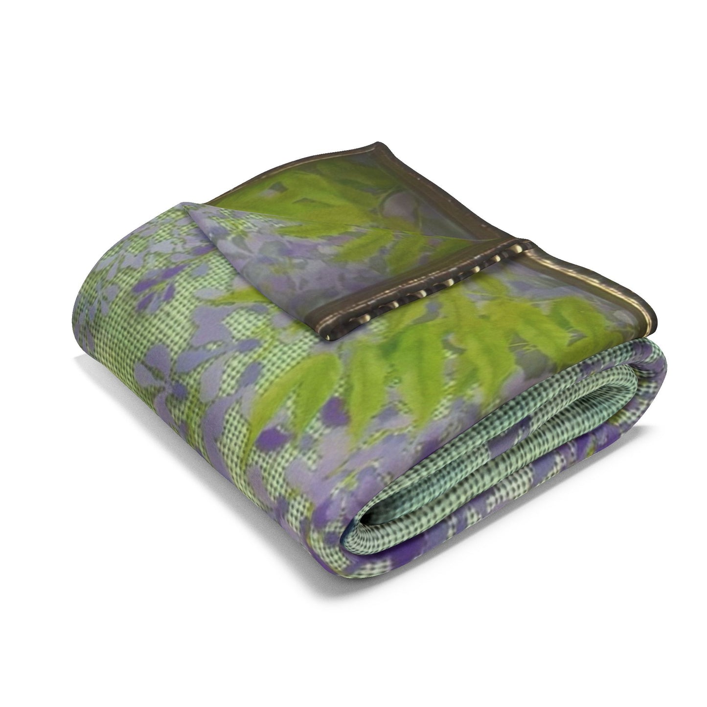Arctic Fleece Blanket — 'I Am Just a Bird Who Likes to Stitch' Peacock Embroidered Throw