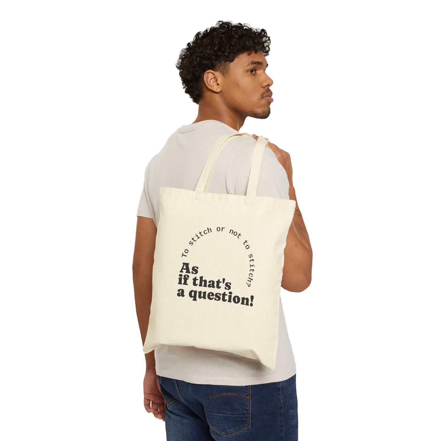 Canvas Tote Bag — 'As If That's a Question!' Koala Embroidered Hoop Art Design