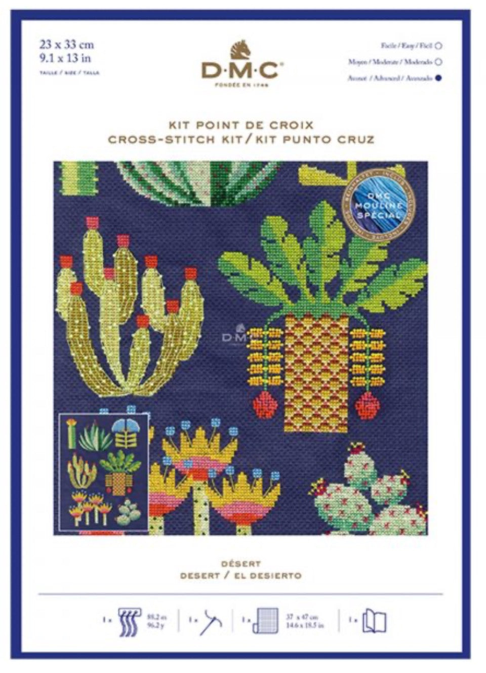 DMC CROSS Stitch Kit -Full Coverage 14ct Aida 23x33cm