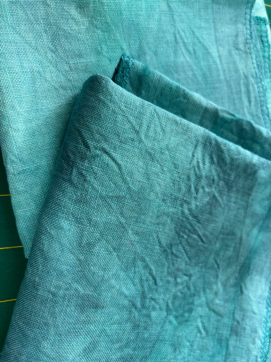 Aquamarine hand-dyed fabric