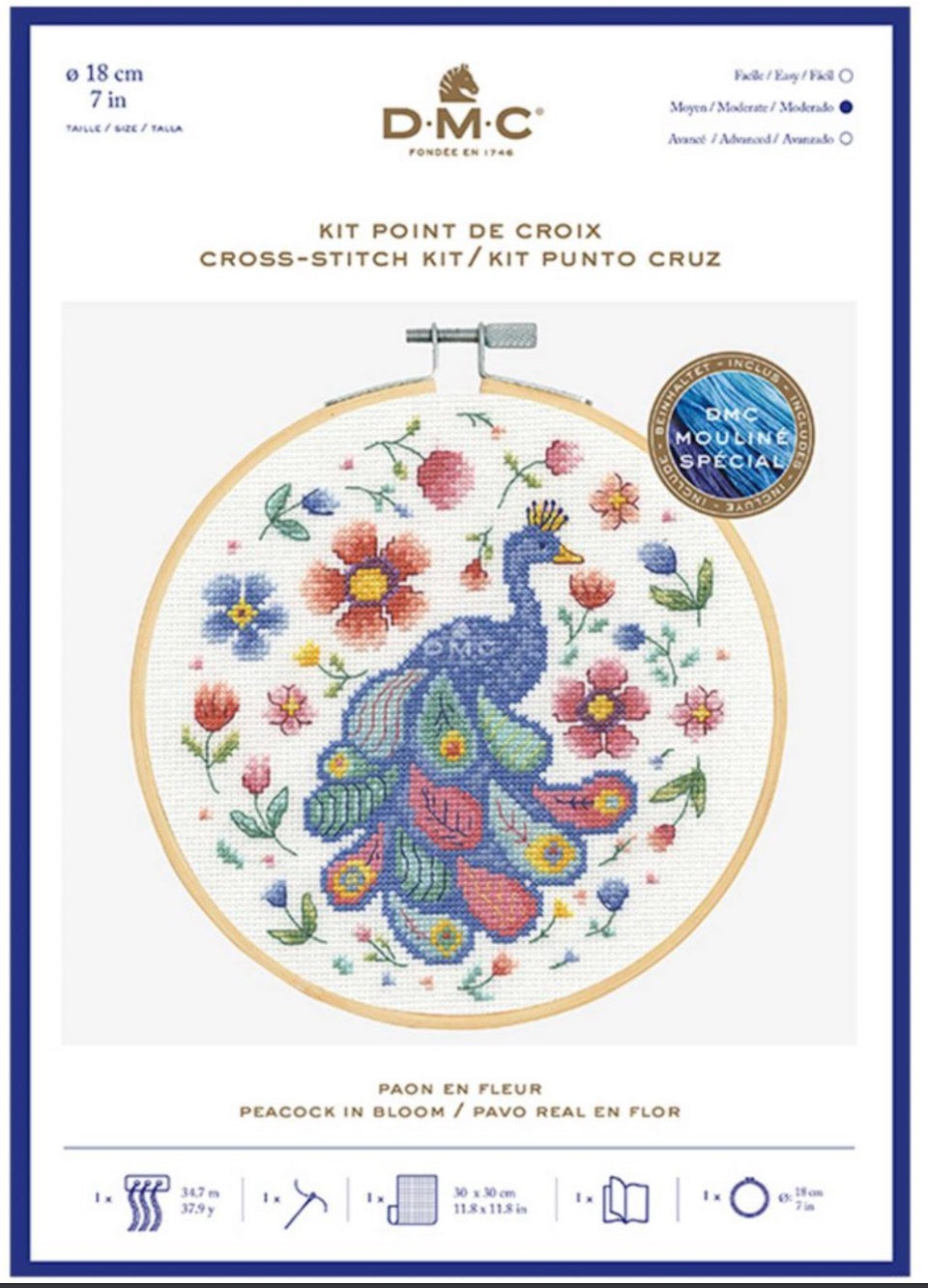 DMC CROSS STITCH KIT – 14CT aida 18cm