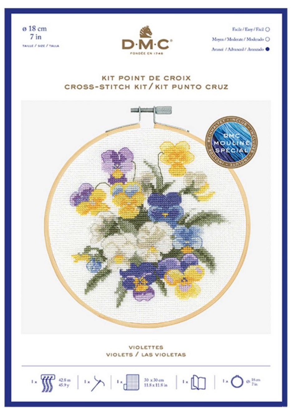 DMC CROSS STITCH KIT – 14CT aida 18cm