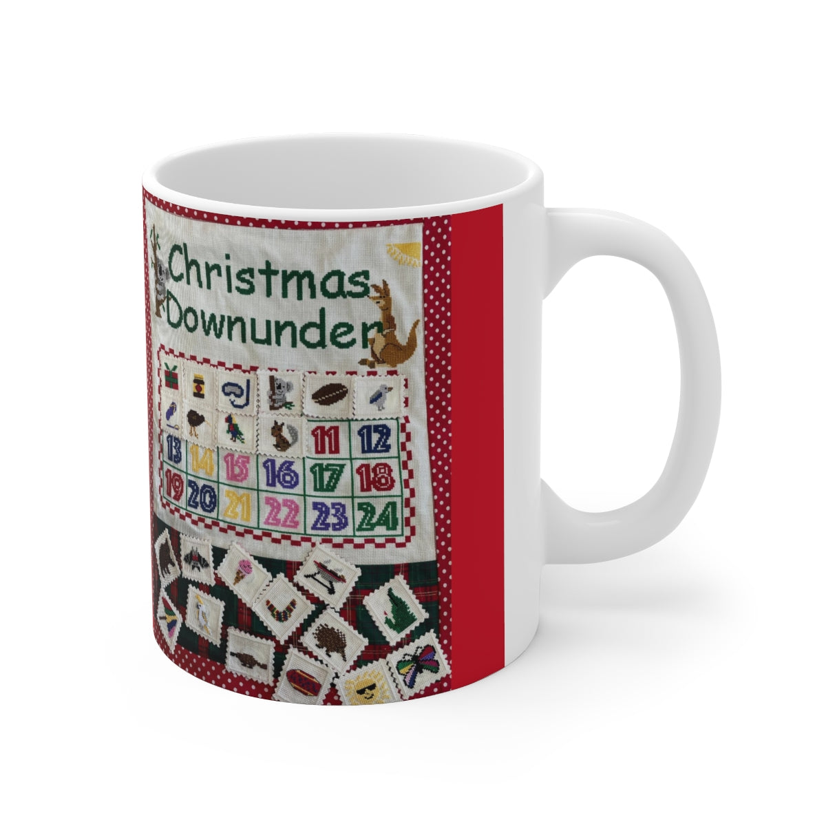 Christmas Downunder Red Ceramic Coffee Cups, 11oz, 15oz